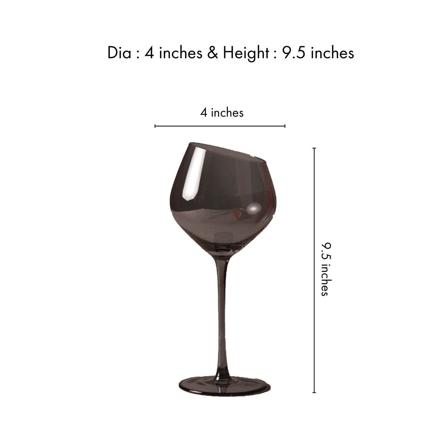 Barware Slanting Smokey Wine Glasses (Set of 2/Set of 6)