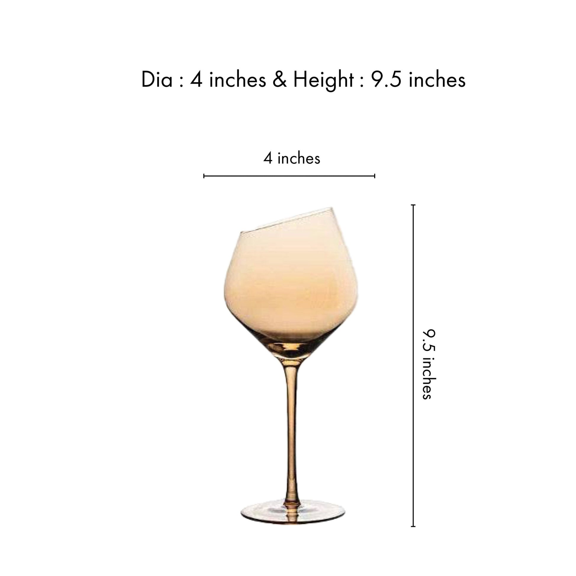Barware Slanting Gold Wine Glass (Set of 2/Set of 6)
